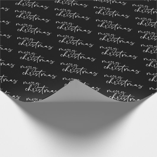 Merry kerst Elegant Script Typografie Cadeaupapier (Hoek)