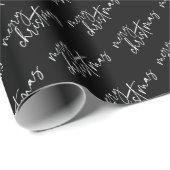 Merry kerst Elegant Script Typografie Cadeaupapier (Rol Hoek)