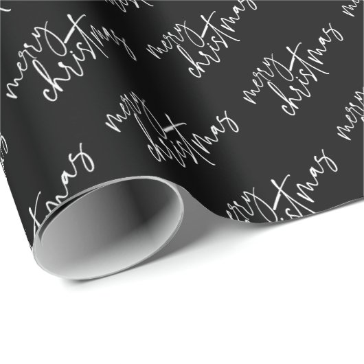Merry kerst Elegant Script Typografie Cadeaupapier (Rol Hoek)