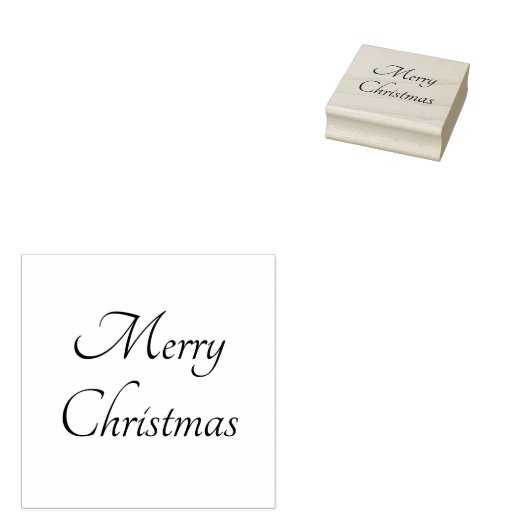 Merry kerst Elegant Script Typografie Rubberstempel (Gestempeld)