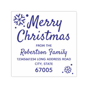 Merry kerst Elegant Snowflake Return Address Zelfinktende Stempel