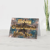 Merry kerst Elegant Star Silver Turquoise Feestdagen Kaart (Voorkant)