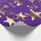 Merry kerst Elegant Stars Pattern Paars Cadeaupapier (Hoek)
