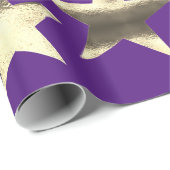 Merry kerst Elegant Stars Pattern Paars Cadeaupapier (Rol Hoek)