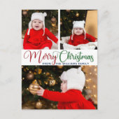 Merry kerst Elegant Typografie 3 Fotografie Briefkaart (Voorkant)