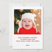 Merry kerst Elegant White Typografie Foto Feestdagenkaart (Achterkant)