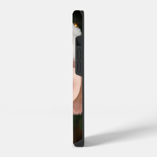 Merry kerst Elegant White Typografie Foto iPhone Hoesje (Linkerkant)