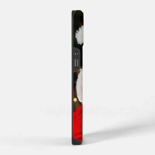 Merry kerst Elegant White Typografie Foto iPhone Hoesje (Rechterkant)