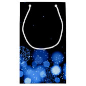 Merry kerst Elegant Winter Wonder Blue Klein Cadeauzakje (Achterkant)