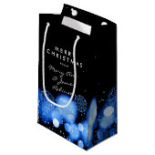 Merry kerst Elegant Winter Wonder Blue Klein Cadeauzakje (Voorkant Gekanteld)