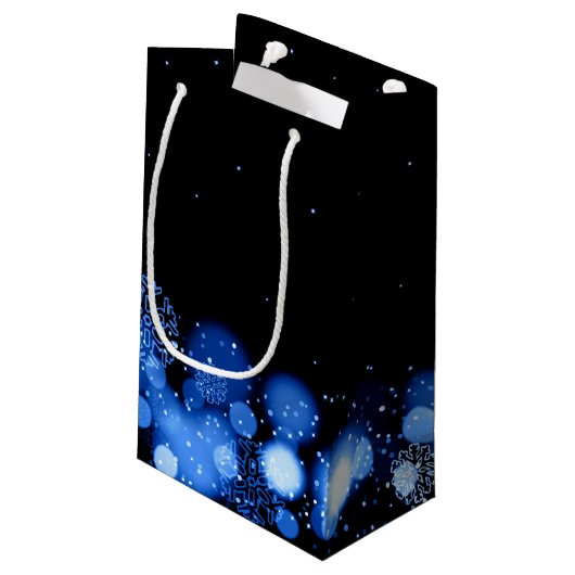 Merry kerst Elegant Winter Wonder Blue Klein Cadeauzakje (Achterkant Gekanteld)