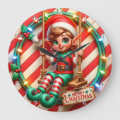 Merry kerst Elf Grote Klok (Voorkant)