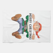 Merry kerst Elf Theedoek (Horizontaal)