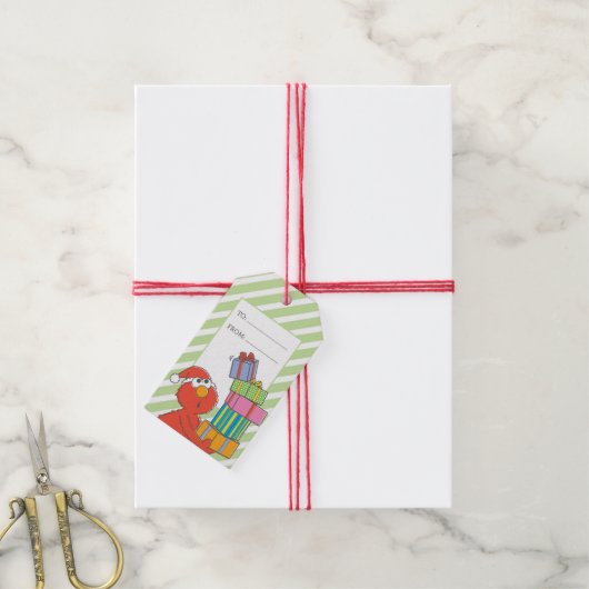 Merry kerst Elmo Cadeaulabel (Met Touw)