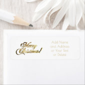 Merry kerst Faux Gold Foil Typografie Etiket (Insitu)