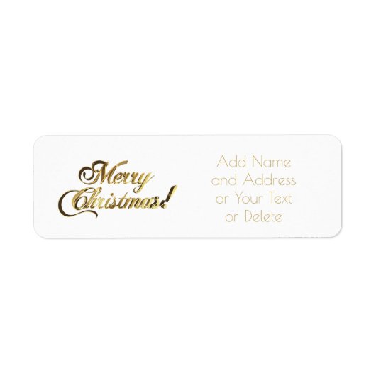 Merry kerst Faux Gold Foil Typografie Etiket (Voorkant)
