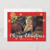 Merry kerst Faux Gold Snowflakes Feestdagenkaart (Voorkant / Achterkant)