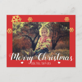 Merry kerst Faux Gold Snowflakes Feestdagenkaart