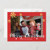 Merry kerst Faux Gold Snowflakes Feestdagenkaart (Voorkant / Achterkant)