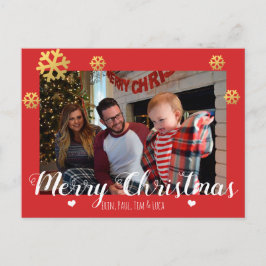 Merry kerst Faux Gold Snowflakes Feestdagenkaart