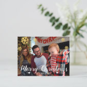 Merry kerst Faux Gold Snowflakes Feestdagenkaart (Staand voorkant)