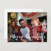 Merry kerst Faux Gold Snowflakes Feestdagenkaart (Voorkant / Achterkant)