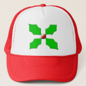 Merry kerst Festive Holly Trucker Hat Pet (Voorkant)