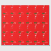 Merry kerst Flamingo Cadeaupapier (Vlak)