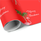 Merry kerst Flamingo Cadeaupapier (Rol Hoek)