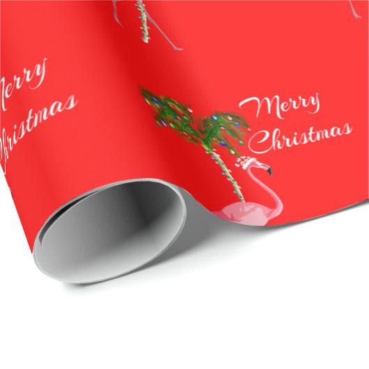Merry kerst Flamingo Cadeaupapier (Rol Hoek)