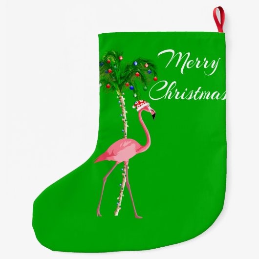 Merry kerst Flamingo Grote Kerstsok (Achterkant)