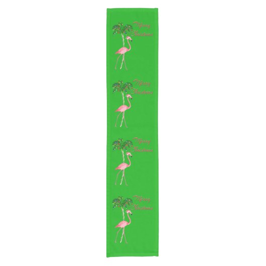 Merry kerst Flamingo Korte Tafelloper (Voorkant)