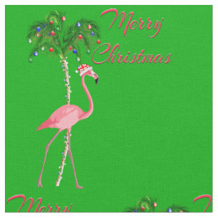 Merry kerst Flamingo Stof