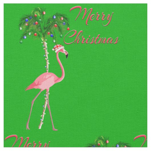 Merry kerst Flamingo Stof (Close Up)