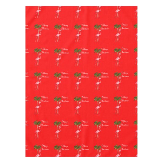 Merry kerst Flamingo Tafelkleed (Voorkant)