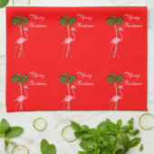 Merry kerst Flamingo Theedoek (Gevouwen)