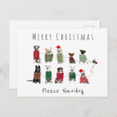 Merry kerst fleece navidog knits jumper briefkaart (Voorkant / Achterkant)