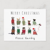 Merry kerst fleece navidog knits jumper briefkaart (Voorkant)