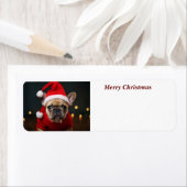 Merry kerst French Bulldog Etiket (Insitu)