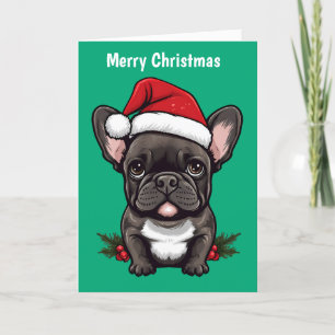 Merry kerst French Bulldog Feestdagen Kaart