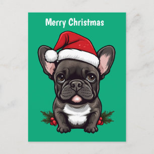 Merry kerst French Bulldog Feestdagenkaart