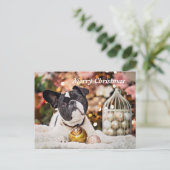 Merry kerst French Bulldog Feestdagenkaart (Staand voorkant)