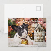 Merry kerst French Bulldog Feestdagenkaart (Voorkant / Achterkant)