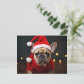 Merry kerst French Bulldog Feestdagenkaart (Staand voorkant)