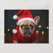 Merry kerst French Bulldog Feestdagenkaart (Voorkant)