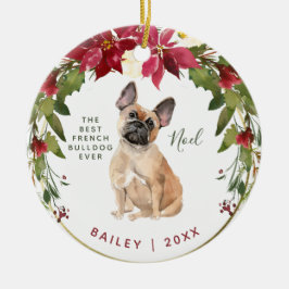 Merry kerst French Bulldog | Foto van uw hond Keramisch Ornament