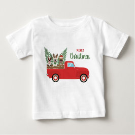 Merry kerst French Bulldogs Red Pickup Truck