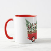 Merry kerst French Bulldogs Red Pickup Truck Mok (Links)