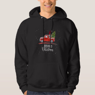 Merry kerst Garden Gnome Red Truck Hoodie