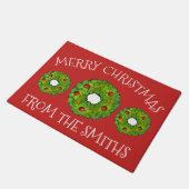 Merry kerst - Gepersonaliseerd Holly Wreath Holida Deurmat (Schuin)